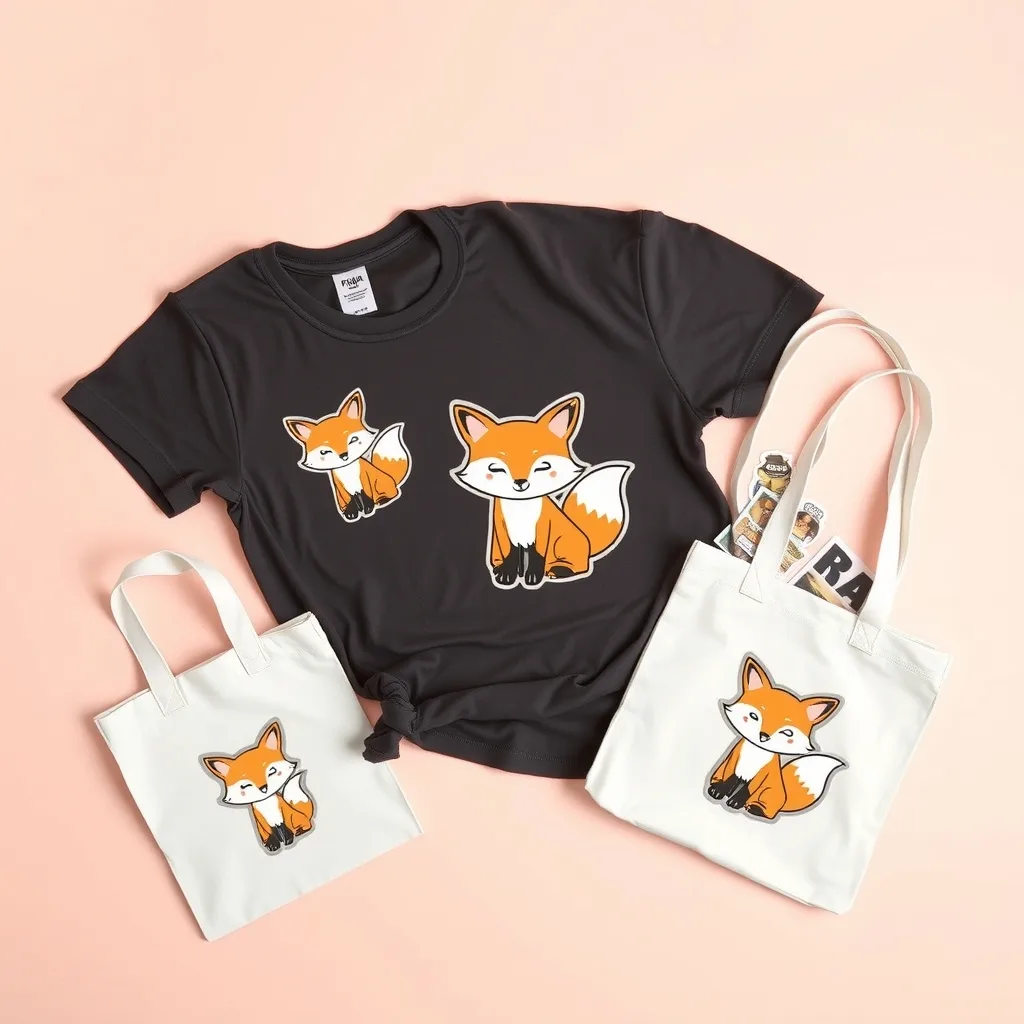 Use this character design to create a set of merchandise.