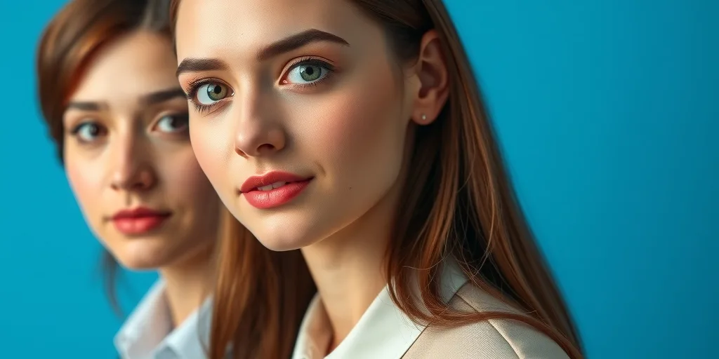 Crop the head and make a 2-inch ID photo with a blue background and business attire.