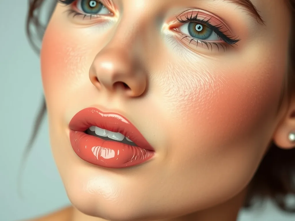 Apply the makeup style from image 2 to the person in image 1, keeping the pose.