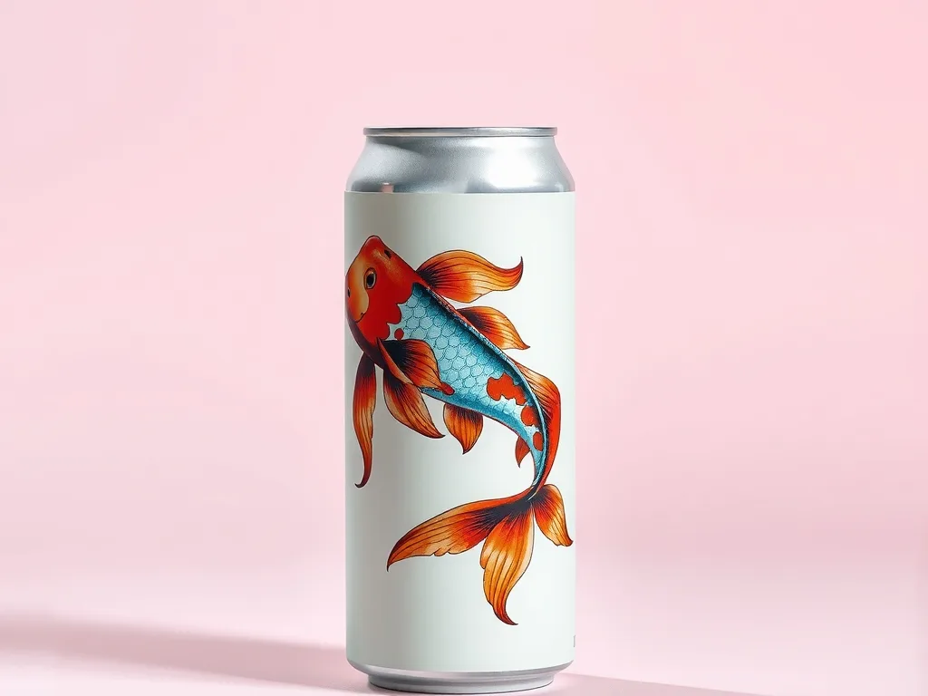 Place the artwork from image 1 onto the can in image 2 and shoot it in a minimalist studio.